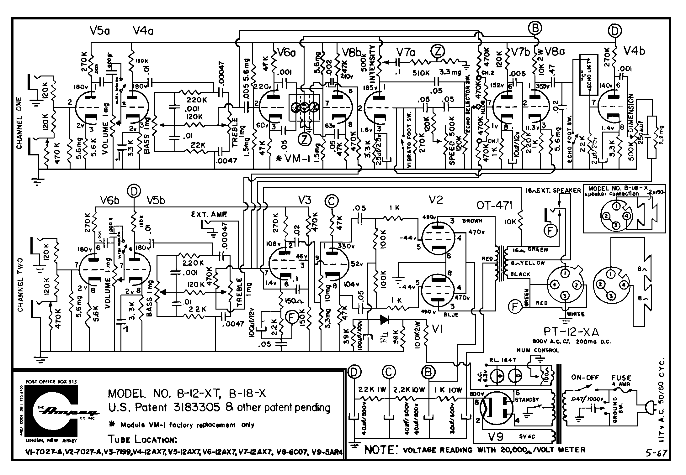 Ampeg V-4b Schematic