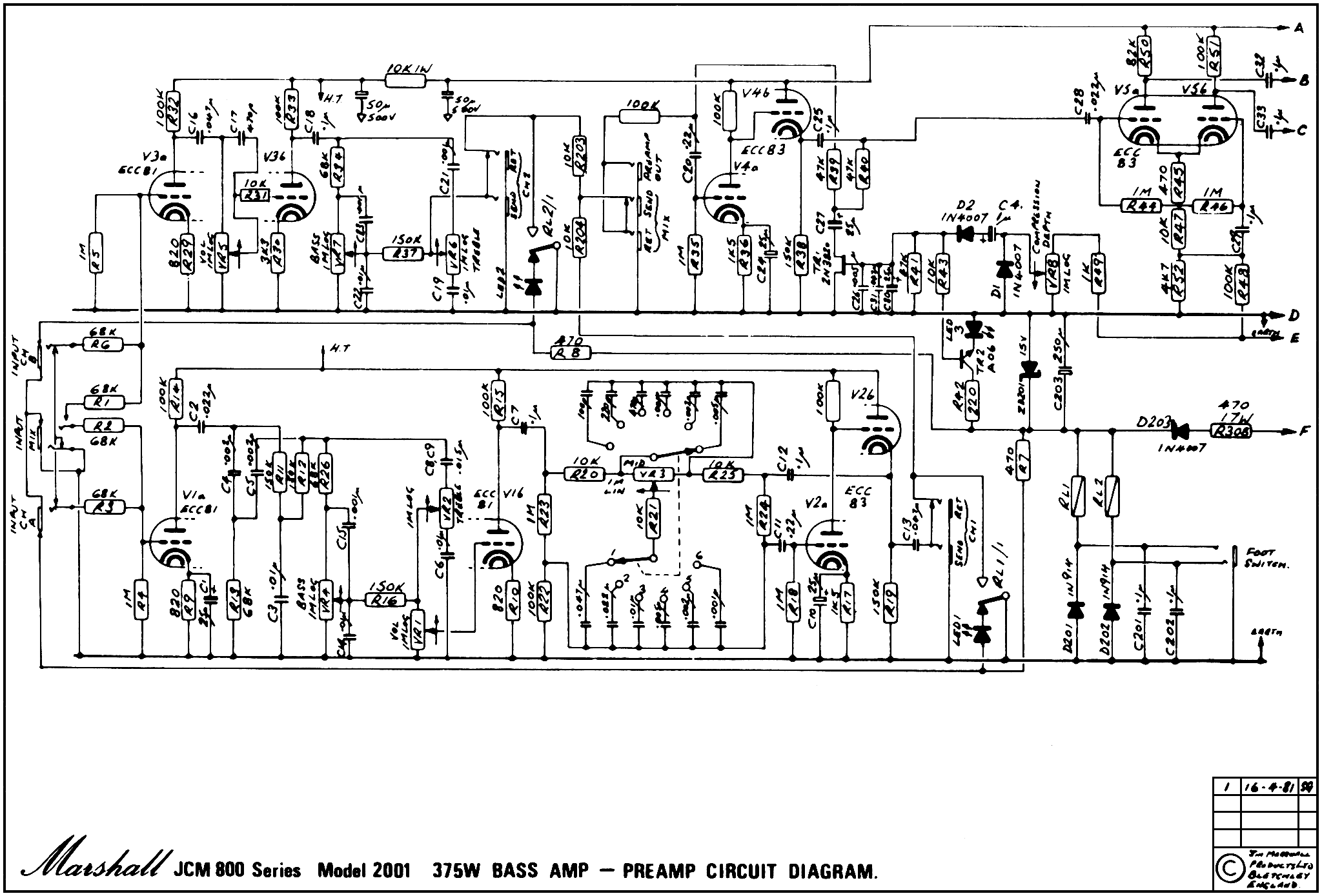 Marshall Jvm Schematic, W Head, Marshall Jvm Schematic