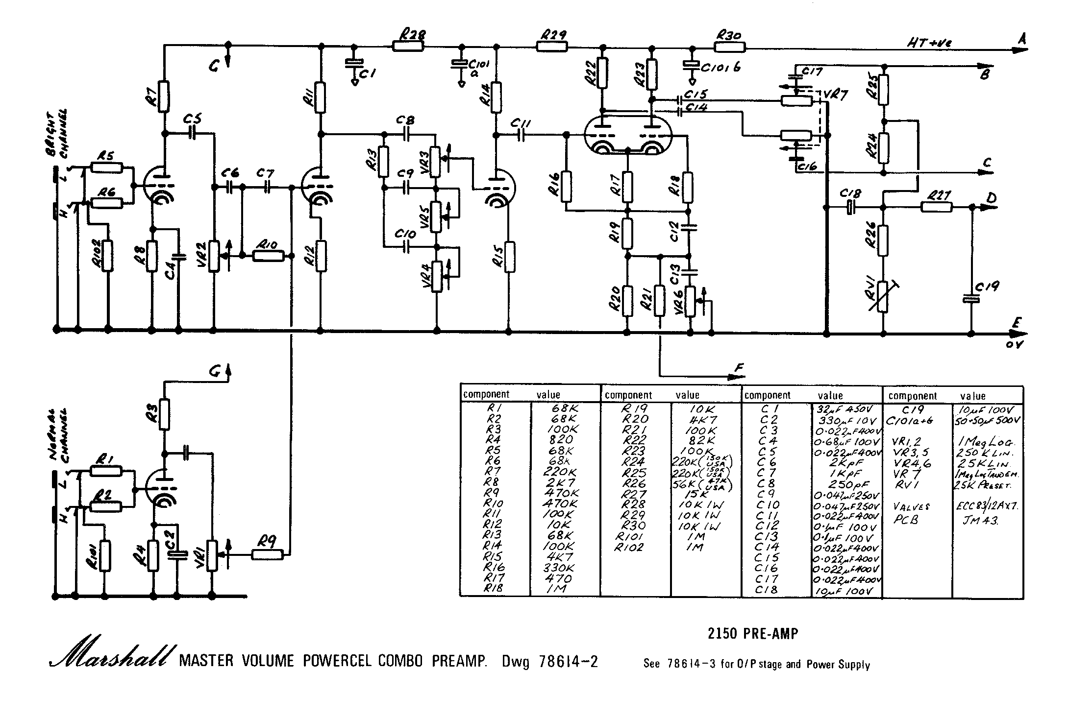 Marshall jvm 205c схема