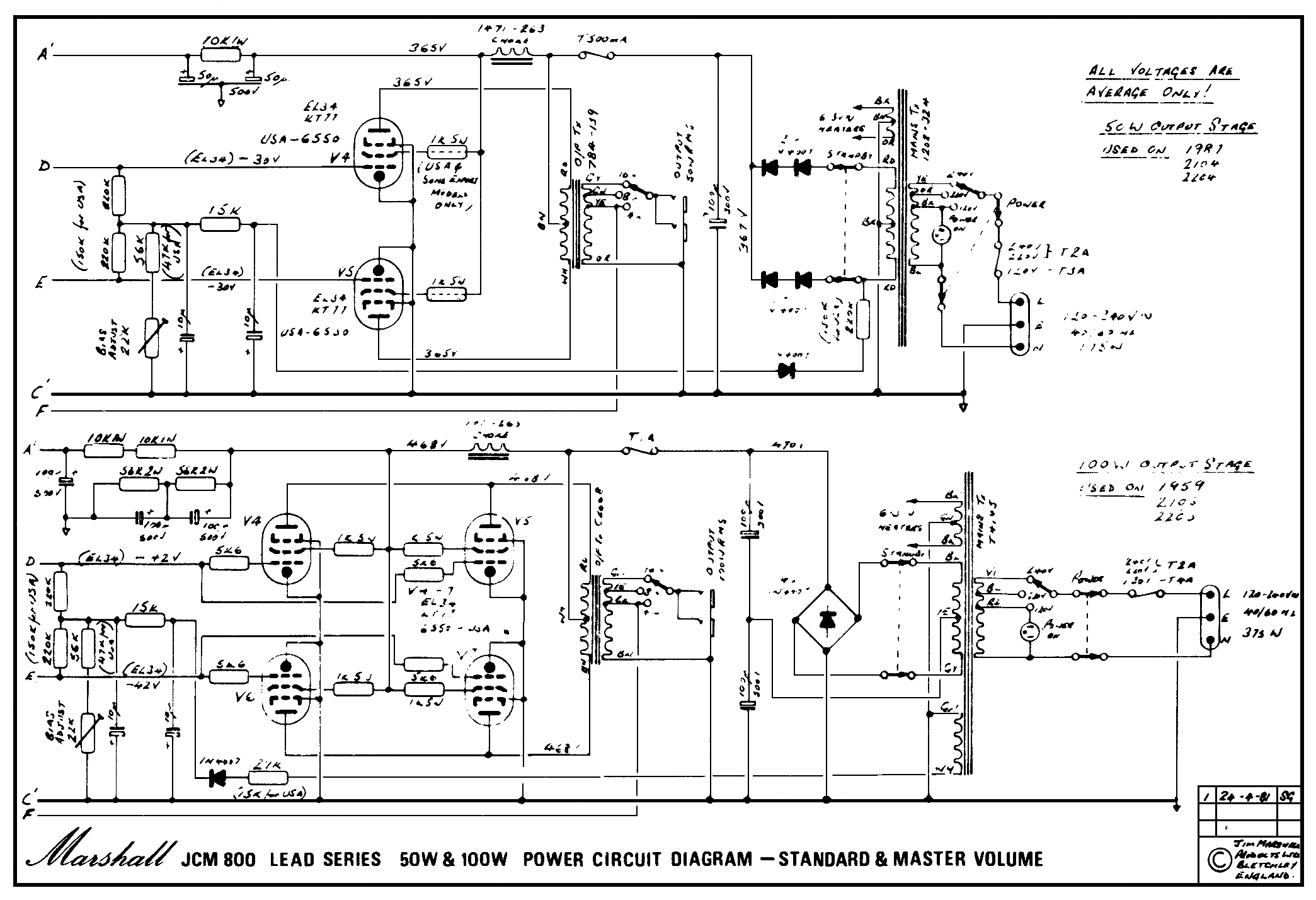 Marshall Jcm 2000 Dsl 50 Schematic Design