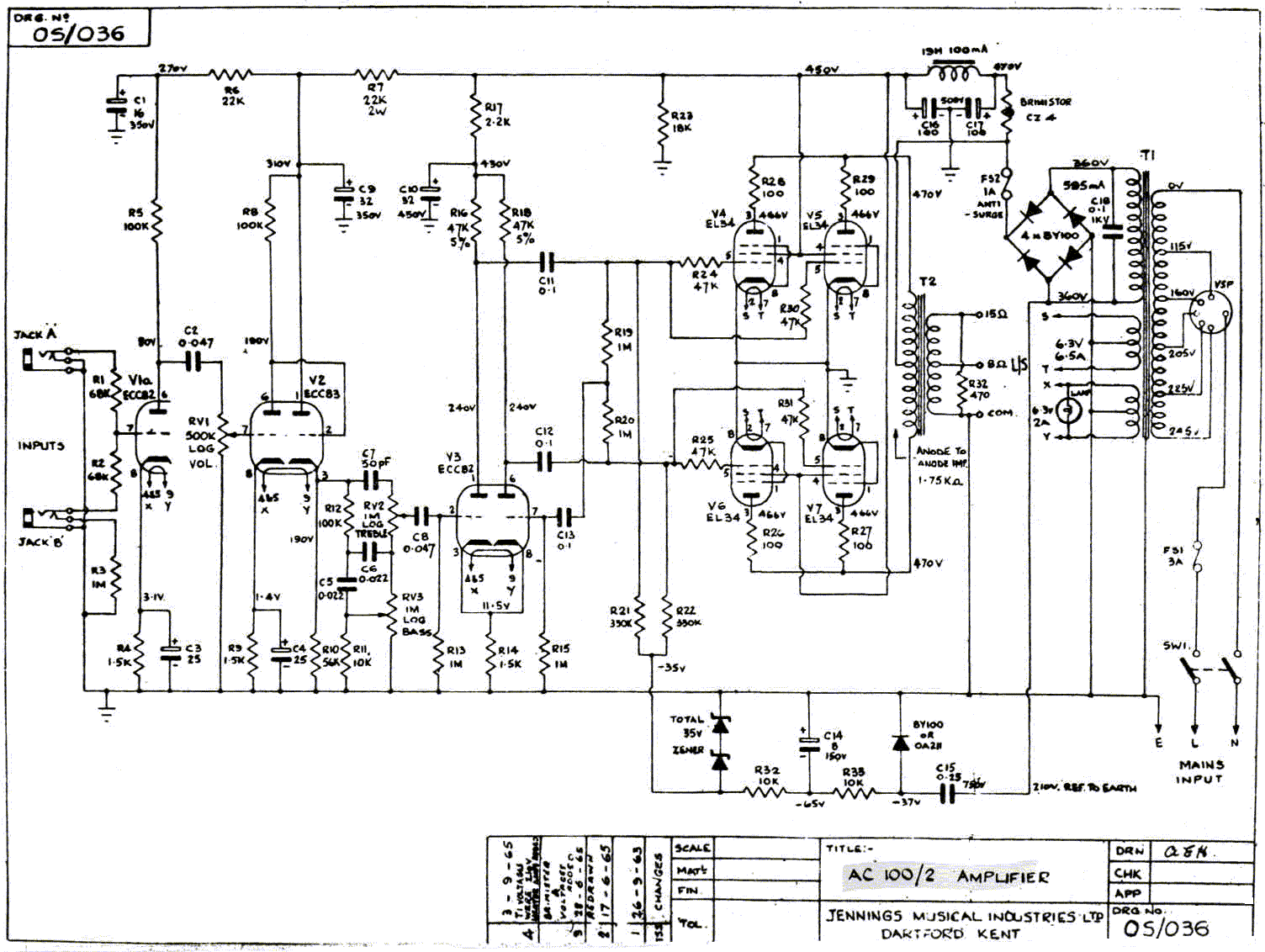 Схема vox ac30